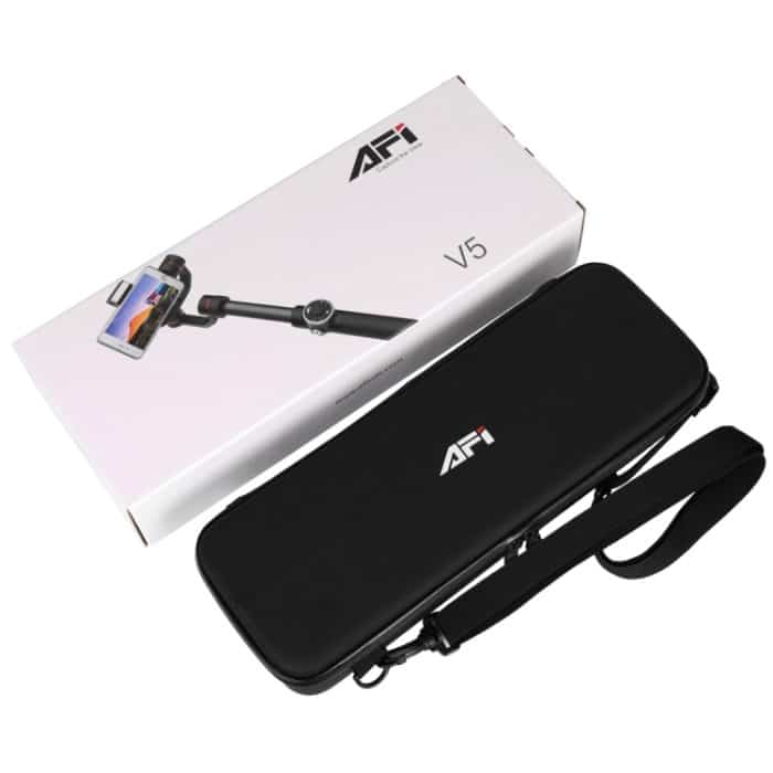 AFI V5 Smooth 3-Achsen-Handheld-Aluminium-Brushless-Gimbal-Stabilisator mit Stativhalterung und Fülllicht für Smartphones innerhalb von 6 Zoll, unterstützt Gesichtsverfolgung – Bild 4