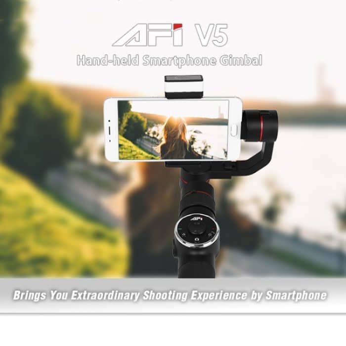 AFI V5 Smooth 3-Achsen-Handheld-Aluminium-Brushless-Gimbal-Stabilisator mit Stativhalterung und Fülllicht für Smartphones innerhalb von 6 Zoll, unterstützt Gesichtsverfolgung – Bild 7