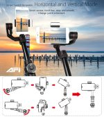 AFI V5 Smooth 3-Achsen-Handheld-Aluminium-Brushless-Gimbal-Stabilisator mit Stativhalterung und Fülllicht für Smartphones innerhalb von 6 Zoll, unterstützt Gesichtsverfolgung – Bild 8