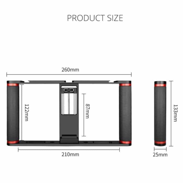 YELANGU PC05 YLG0909B Vlogging Live-Übertragung Smartphone Metallkäfig Video-Rig Filmemachen Aufnahmegriff Stabilisatorhalterung für iPhone, Galaxy, Huawei, Xiaomi, HTC, LG, Google und andere Smartphones, YLG0909B – Bild 11