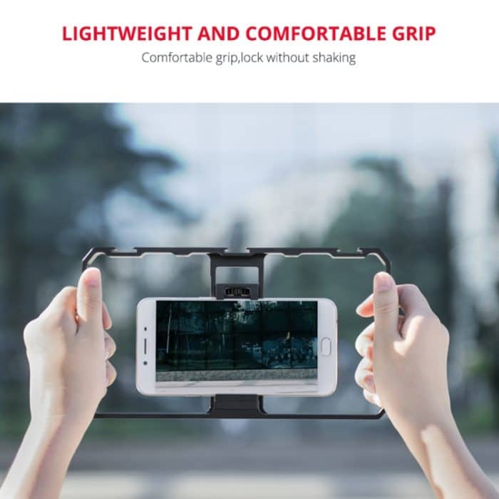 YELANGU PC06 YLG0909A Vlogging Live-Übertragung Smartphone Metallkäfig Video-Rig Filmemachen Aufnahmegriff Stabilisatorhalterung für iPhone, Galaxy, Huawei, Xiaomi, HTC, LG, Google und andere Smartphones, YLG0909A – Bild 9