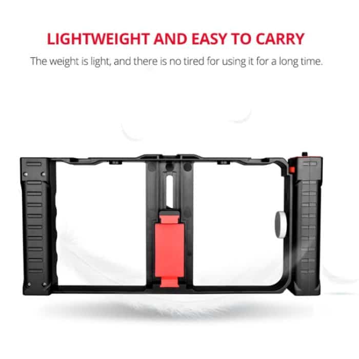 YELANGU PC02A Vlogging Live Broadcast Kunststoffkäfig Video Rig Filmmaking Stabilisator Halterung für iPhone, Galaxy, Huawei, Xiaomi, HTC, LG, Google und andere Smartphones, PC02A – Bild 13