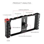 YELANGU PC02A Vlogging Live Broadcast Kunststoffkäfig Video Rig Filmmaking Stabilisator Halterung für iPhone, Galaxy, Huawei, Xiaomi, HTC, LG, Google und andere Smartphones, PC02A – Bild 15