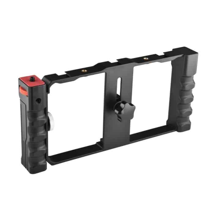 YELANGU PC02A Vlogging Live Broadcast Kunststoffkäfig Video Rig Filmmaking Stabilisator Halterung für iPhone, Galaxy, Huawei, Xiaomi, HTC, LG, Google und andere Smartphones, PC02A – Bild 3