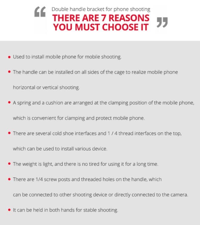 YELANGU PC02A Vlogging Live Broadcast Kunststoffkäfig Video Rig Filmmaking Stabilisator Halterung für iPhone, Galaxy, Huawei, Xiaomi, HTC, LG, Google und andere Smartphones, PC02A – Bild 6