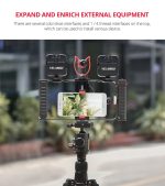 YELANGU PC02A Vlogging Live Broadcast Kunststoffkäfig Video Rig Filmmaking Stabilisator Halterung für iPhone, Galaxy, Huawei, Xiaomi, HTC, LG, Google und andere Smartphones, PC02A – Bild 9