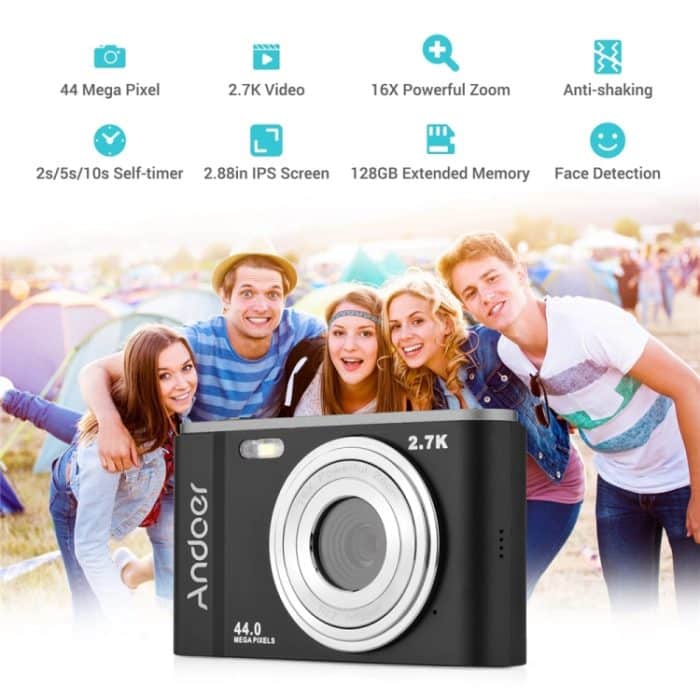 DC302 2,88 Zoll 44MP 16X Zoom 2,7K Full HD Digitalkamera Kinderkartenkamera, EU-Stecker, DC302, EU Plug – Bild 3