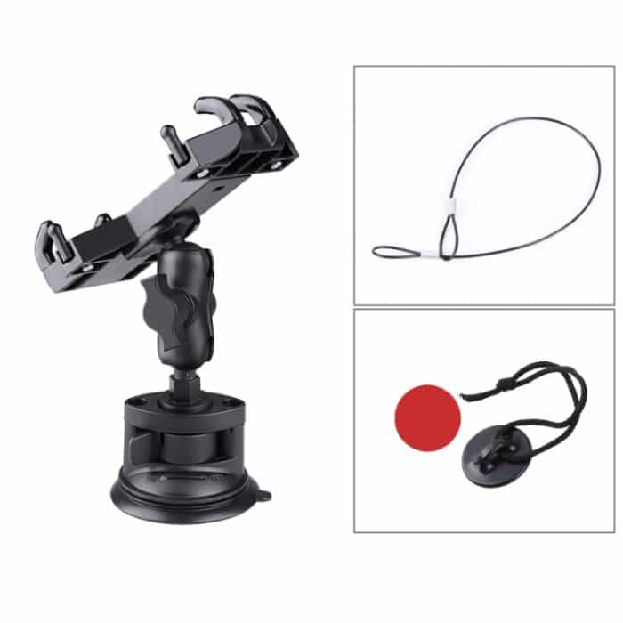 DCA1864B.jpg Einzel-Telefonhalter mit Saugnapfhalterung, Stativadapter, Stahlhalteband und Sicherheitsschnalle, Single Suction Cup Phone Holder – Bild 1