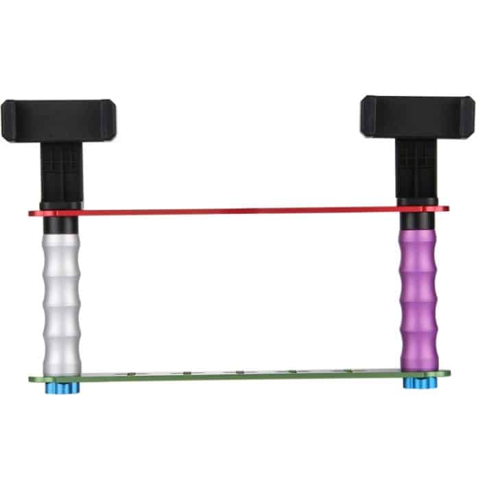 Smartphone-Live-Broadcast-Halterung Duale Selfie-Mount-Kits mit 2 Telefonklammern, Für iPhone, Galaxy, Huawei, Xiaomi, HTC, Sony, Google und andere Smartphones – Bild 3