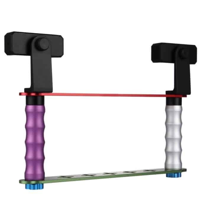 Smartphone Live Broadcast Bracket Dual-Selfie-Halterungskits mit 2x V-Halterung + 3x Telefonclips, Für iPhone, Galaxy, Huawei, Xiaomi, HTC, Sony, Google und andere Smartphones – Bild 3