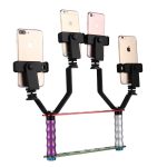 Smartphone Live Broadcast Bracket Dual-Selfie-Halterungskits mit 2x V-Halterung + 3x Telefonclips, Für iPhone, Galaxy, Huawei, Xiaomi, HTC, Sony, Google und andere Smartphones – Bild 6