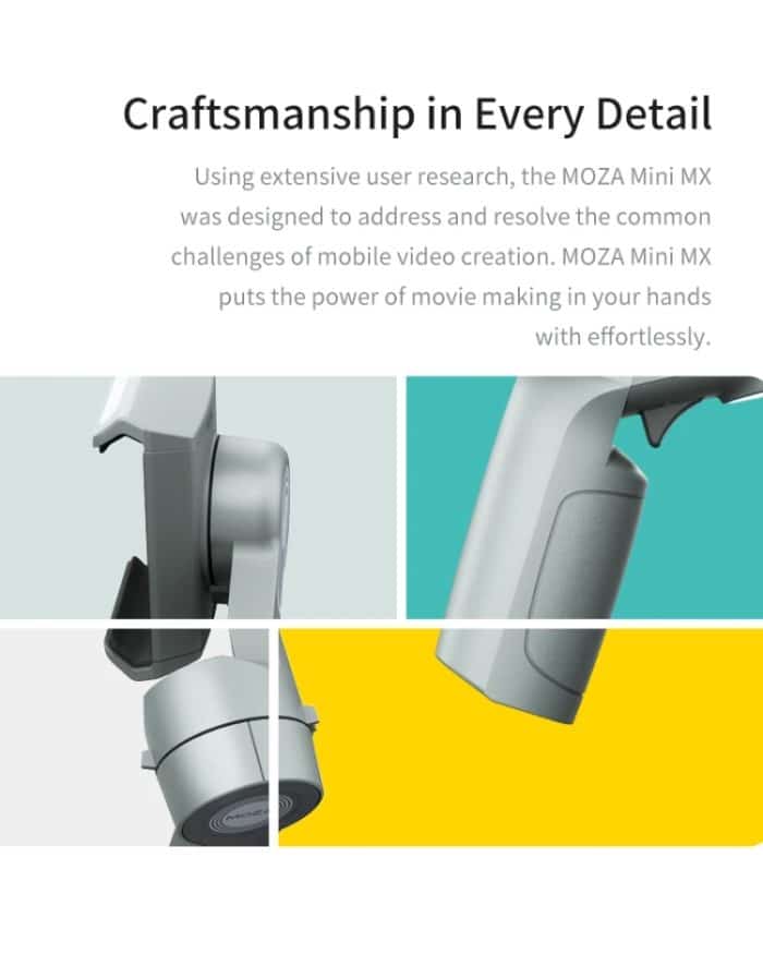MOZA Mini MX 3-Achsen-faltbarer tragbarer Gimbal-Stabilisator für Action-Kamera und Smartphone, Mini MX – Bild 17