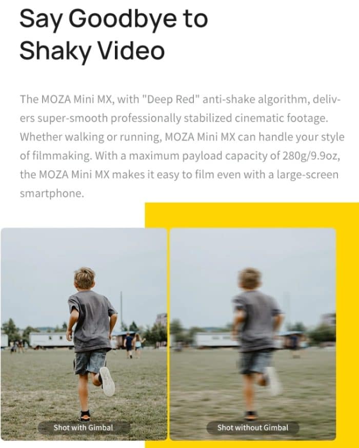 MOZA Mini MX 3-Achsen-faltbarer tragbarer Gimbal-Stabilisator für Action-Kamera und Smartphone, Mini MX – Bild 7