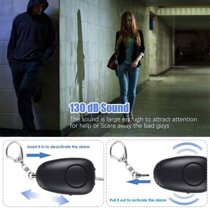 BJY-08 130 dB Dual Bright LEDs Persönlicher Alarm Frauen Selbstverteidigungsalarm – Bild 5