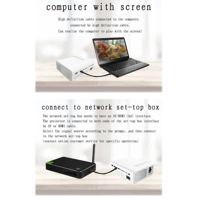 YG520 1800 Lumen HD-LCD-Projektor, eingebauter Lautsprecher, kann U-Disk lesen, mobile Festplatte, SD-Karte, AV-Anschluss, DVD, Set-Top-Box., Standard Version – Bild 14