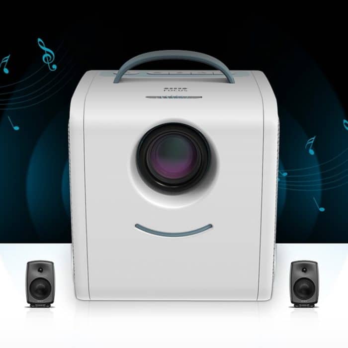 W-S1 10W Kinder-Videoprojektor 30 Lumen HD 1080P LCD-Technologie, unterstützt AV / USB / Mini-SD-Karte / HDMI / Audio – Bild 7