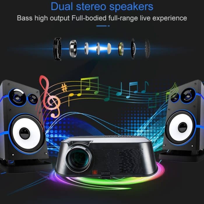 VS626 Android 3500ANSI Lumen 1080*720 Auflösung LED+LCD-Technologie Smart-Projektor, unterstützt AV / HDMI / SD-Karte / USB / VGA, Android – Bild 10