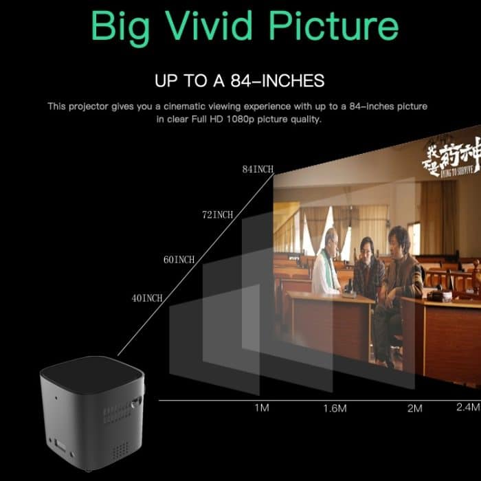 Wejoy S12 50 ANSI Lumen 1920x1080P Android 7.1 HD Bluetooth 4.1 WiFi Smart 3D Projektor, 1G+16G – Bild 5