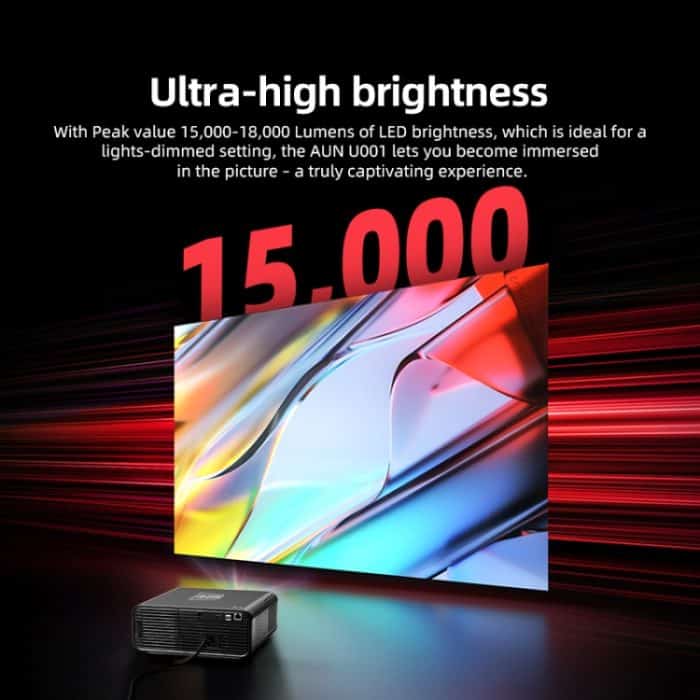 AUN U001 4K 18000 Lumen tragbarer Heimkino-LED-HD-Digitalprojektor, EU Plug – Bild 6