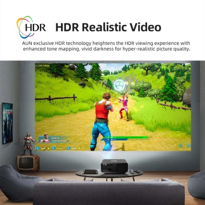 AUN U001 4K 18000 Lumen tragbarer Heimkino-LED-HD-Digitalprojektor, US Plug, UK Plug, AU Plug – Bild 4
