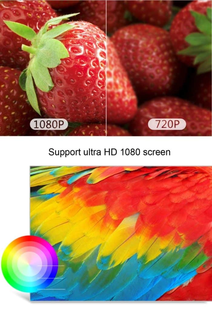 CACACOL ITC-DO8 220LM WiFi Smart 1280 * 800 DLP DMD LED tragbarer Projektor mit Fernbedienung, Android 6.1, MSD6A628 Quad Core, 2 GB RAM, 32 GB ROM, WiFi, BT, HDMI, ohne Stativhalter – Bild 12