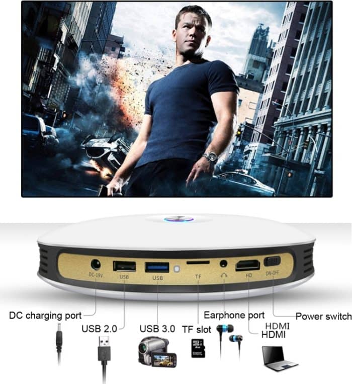 CACACOL ITC-DO8 220LM WiFi Smart 1280 * 800 DLP DMD LED tragbarer Projektor mit Fernbedienung, Android 6.1, MSD6A628 Quad Core, 2 GB RAM, 32 GB ROM, WiFi, BT, HDMI, ohne Stativhalter – Bild 16