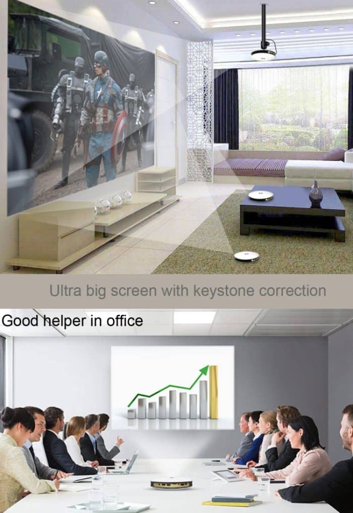 CACACOL ITC-DO8 220LM WiFi Smart 1280 * 800 DLP DMD LED tragbarer Projektor mit Fernbedienung, Android 6.1, MSD6A628 Quad Core, 2 GB RAM, 32 GB ROM, WiFi, BT, HDMI, ohne Stativhalter – Bild 9