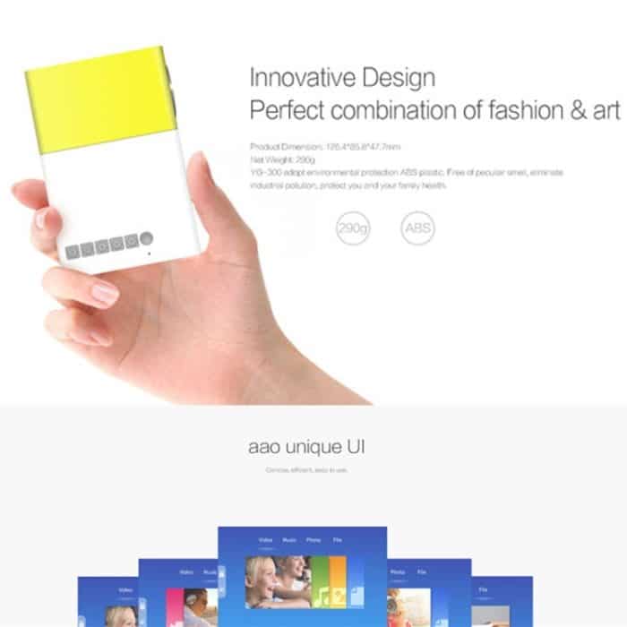 YG300 400LM tragbarer Mini-Heimkino-LED-Projektor mit Fernbedienung, unterstützt HDMI-, AV-, SD- und USB-Schnittstellen – Bild 3