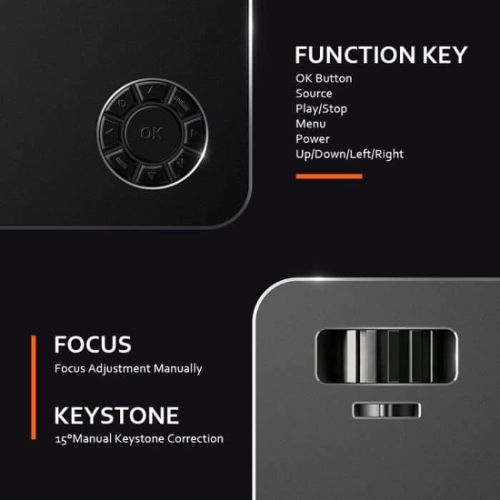 Wejoy L2 300ANSI Lumen 5,8 Zoll LCD-Technologie HD 1280*768 Pixel Projektor mit Fernbedienung, VGA, HDMI, L2 – Bild 10