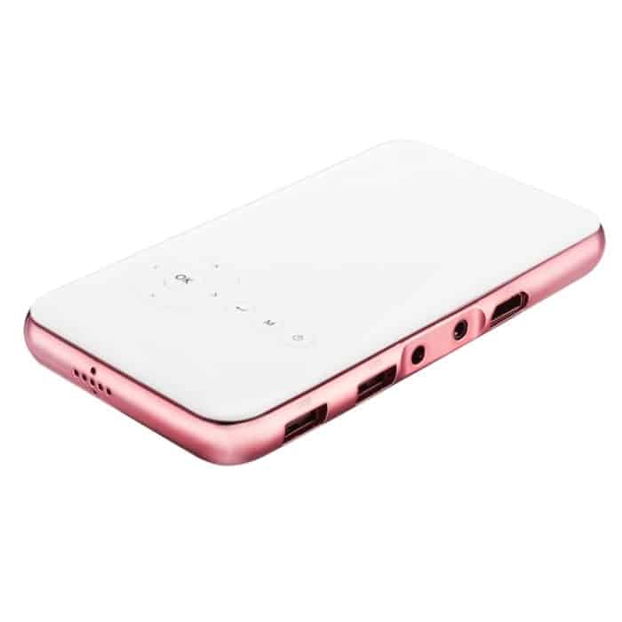 Wejoy DL-S6+ 1000 Lumen 854x480 Smart Mini Projektor, RK3128 CPU, 1GB+32GB, Android 4.4, Bluetooth, WLAN, HDMI, DL-S6+/Rose Gold – Bild 3