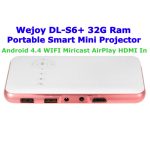 Wejoy DL-S6+ 1000 Lumen 854x480 Smart Mini Projektor, RK3128 CPU, 1GB+32GB, Android 4.4, Bluetooth, WLAN, HDMI, DL-S6+/Rose Gold – Bild 7