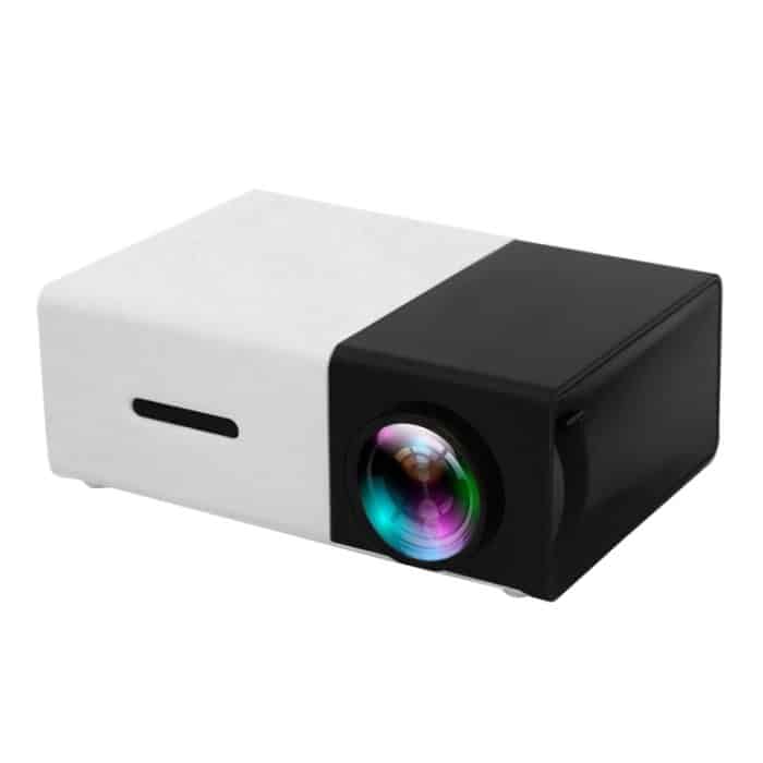 YG300 400LM tragbarer Mini-Heimkino-LED-Projektor mit Fernbedienung, unterstützt HDMI, AV, SD, USB-Schnittstellen, (eingebauter 1300-mAh-Lithium-Akku) – Bild 1