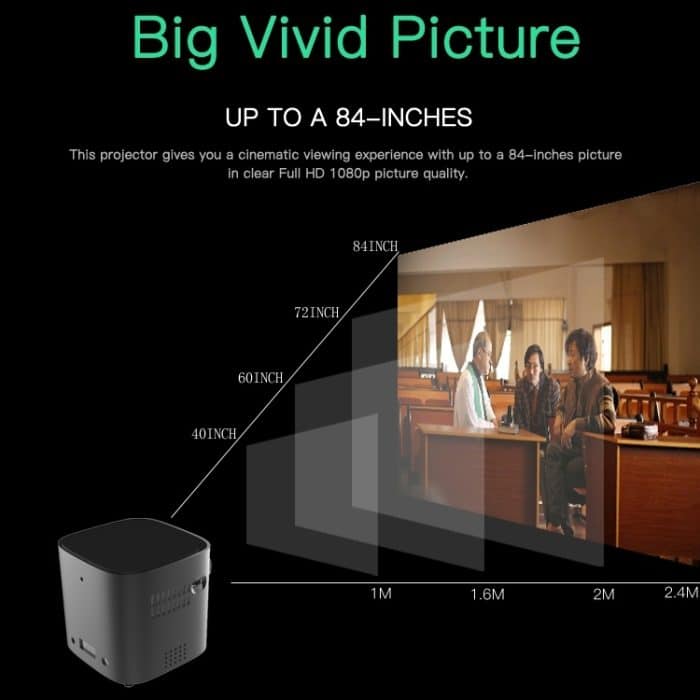 WEJOY S12 50 ANSI Lumen 1920x1080P Android 7.1 HD Bluetooth 4.1 WiFi Smart 3D-Projektor, 1 GB + 32 GB – Bild 5