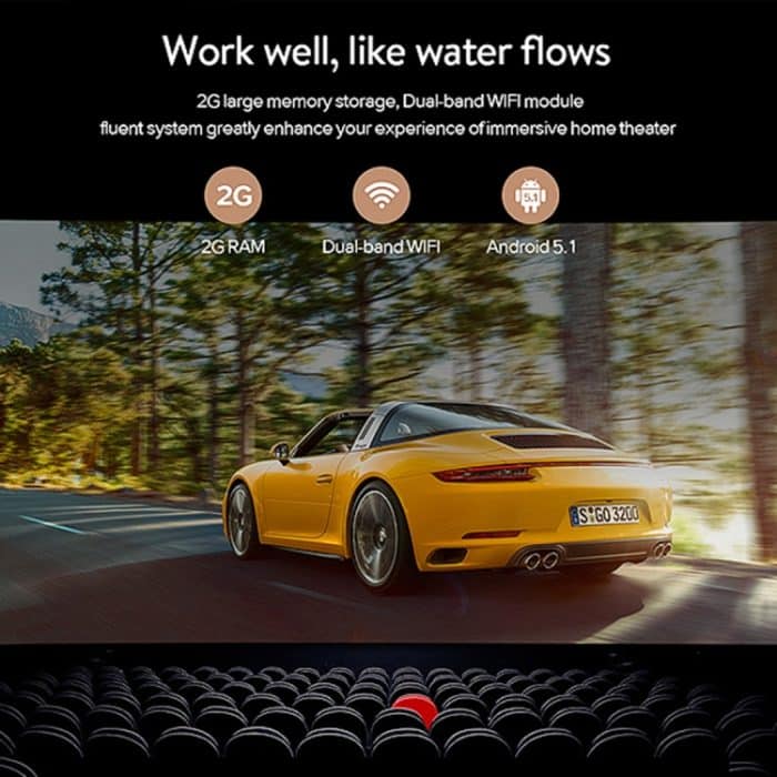 P07-D Mini 50 Lumen Android Heimkino Bluetooth LED-Projektor mit Fernbedienung, Unterstützung Micro SD & Micro USB & WiFi & Audio Out – Bild 13