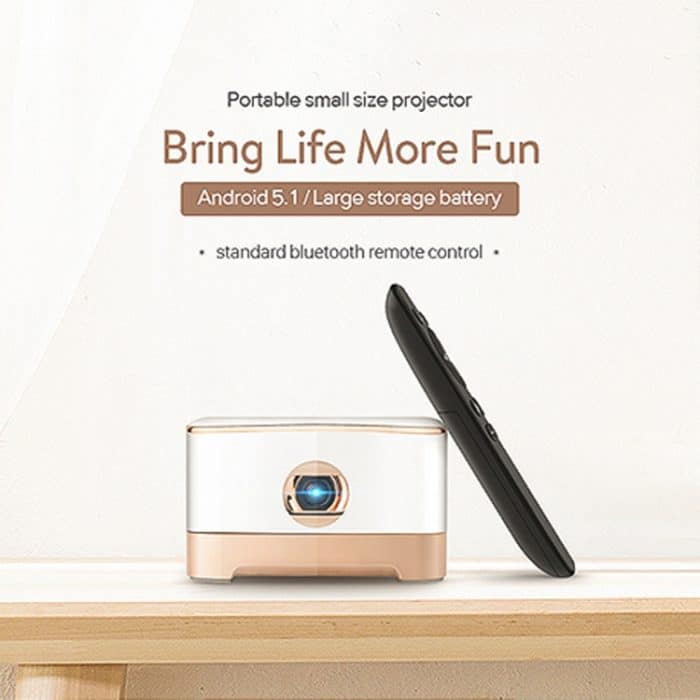 P07-D Mini 50 Lumen Android Heimkino Bluetooth LED-Projektor mit Fernbedienung, Unterstützung Micro SD & Micro USB & WiFi & Audio Out – Bild 4