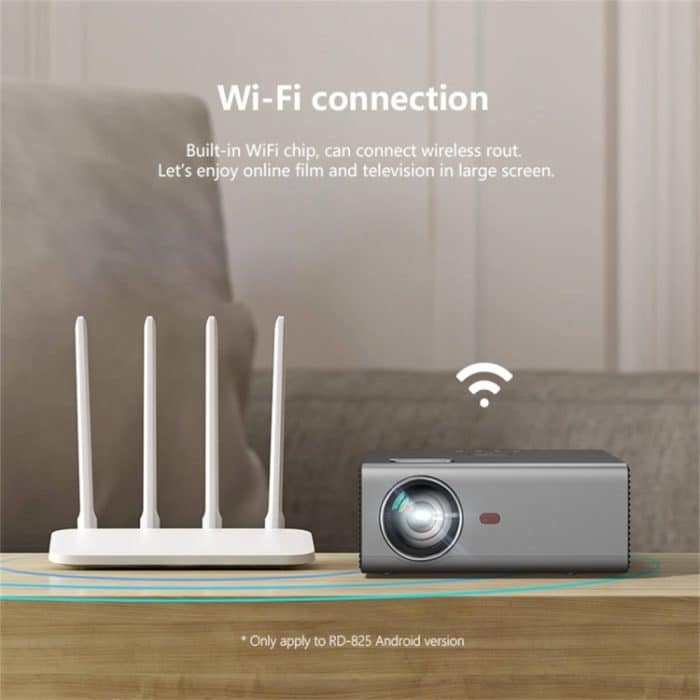 RD825 1280x720 2200LM Mini-LED-Projektor Heimkino, unterstützt HDMI & AV & VGA & USB, Smart-Version, Smart Version – Bild 9