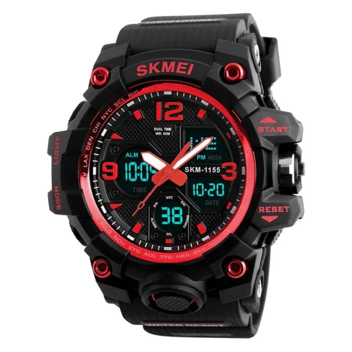 SKMEI 1155B Multifunktionale Herren-Armbanduhr für Outdoor-Sportarten, nachtleuchtend, wasserdicht, großes Zifferblatt – Bild 1