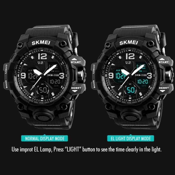 SKMEI 1155B Multifunktionale Herren-Armbanduhr für Outdoor-Sportarten, nachtleuchtend, wasserdicht, großes Zifferblatt – Bild 7