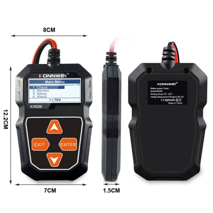 KONNWEI KW208 Auto TFT Farbbildschirm Batterietester Unterstützung 8 Sprachen – Bild 14