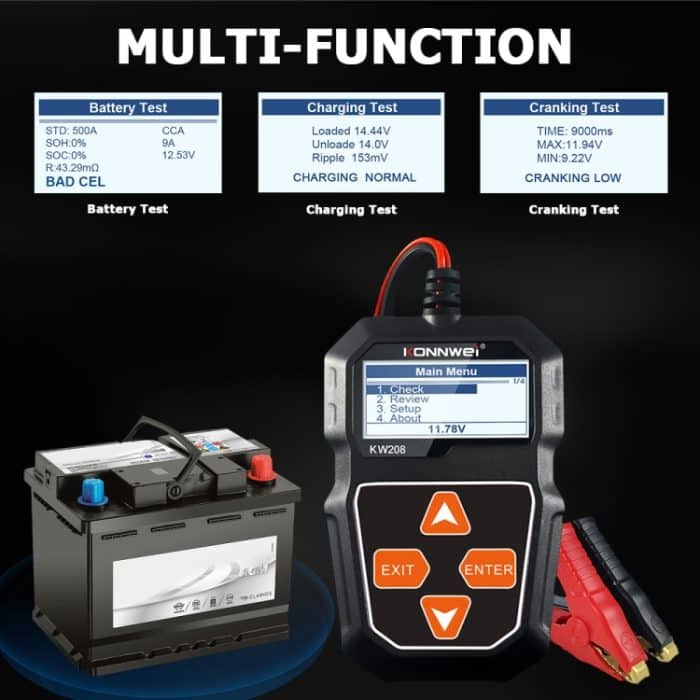 KONNWEI KW208 Auto TFT Farbbildschirm Batterietester Unterstützung 8 Sprachen – Bild 7