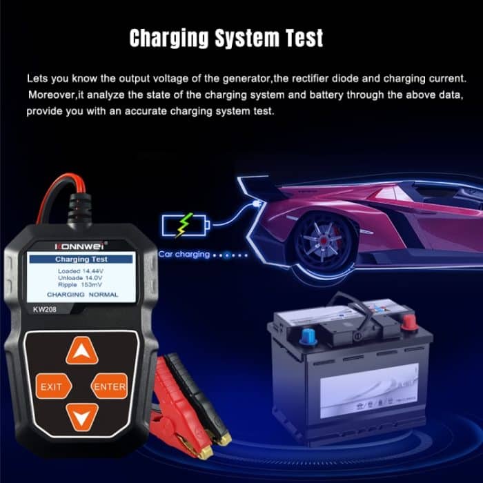 KONNWEI KW208 Auto TFT Farbbildschirm Batterietester Unterstützung 8 Sprachen – Bild 9
