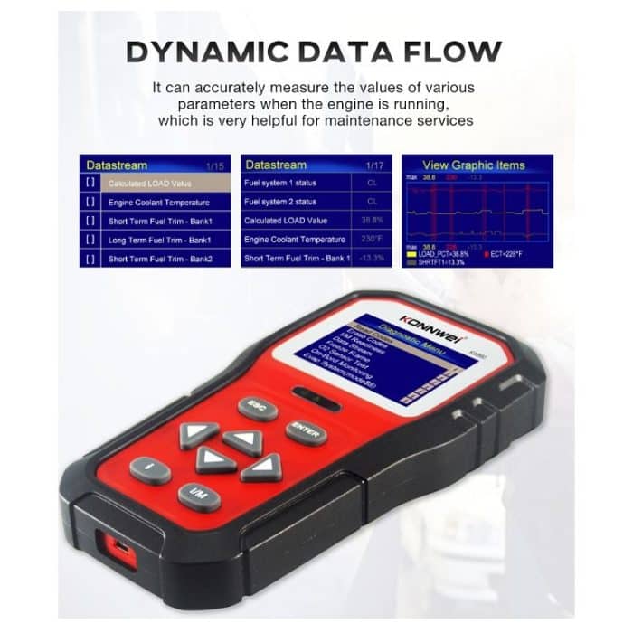 KONNWEI KW860 Auto 2,8-Zoll-TFT-Farbbildschirm Batterietester-Unterstützung 8 Sprachen / I-Schlüsselanalysefunktion – Bild 17