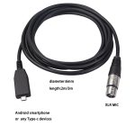 TY18 USB-C/Typ-C-Stecker auf Cannon-Buchse für Mikrofonaufnahmekabel, 2m, 3m – Bild 4
