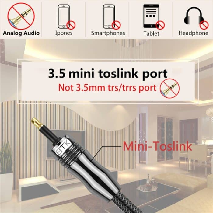 EMK OD1,0 mm 3,5 mm Digital Sound Toslink auf Mini Toslink Digital Optical Audio Kabel, 1m, 1.5m, 2m, 3m, 5m – Bild 7