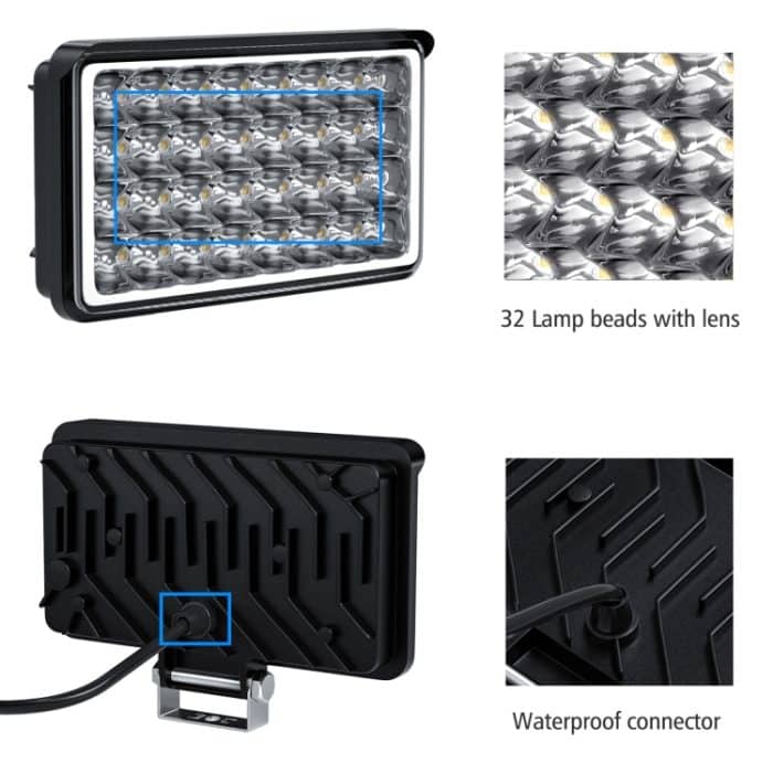 WUPP CS-1242A1 Auto 4 Zoll Square 32LEDs Highlight Arbeitslicht Modifizierter Frontstoßstangenlampenscheinwerfer – Bild 7