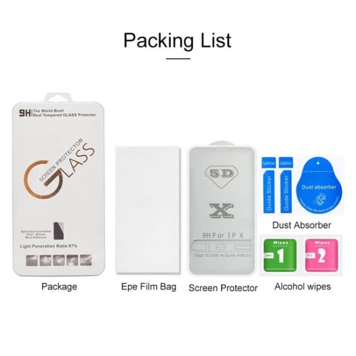 9H 5D Vollkleber-Vollbild-Hartglasfolie, For iPhone 12 mini (Black) (1 PC), For iPhone 12 mini (White) (1 PC), For iPhone 12 / 12 Pro (White) (1 PC), For iPhone 12 / 12 Pro (Black) (1 PC), For iPhone 12 Pro Max (Black) (1 PC)... – Bild 10