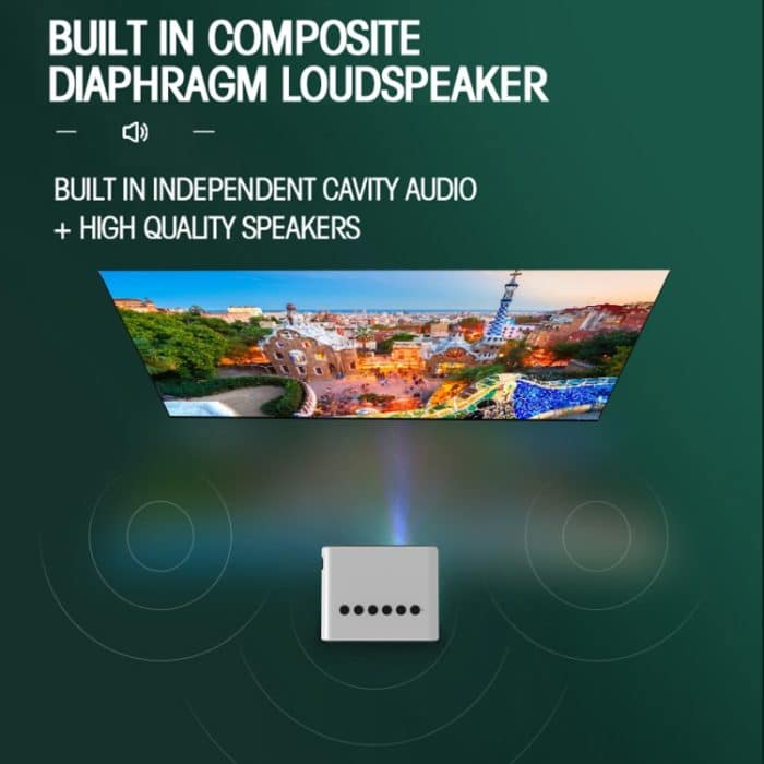 T500 1920x1080P 80 Lumen tragbarer Heimkino-LED-HD-Digitalprojektor, Without Remote Control & Adaptor, With Remote Control & Adaptor – Bild 7