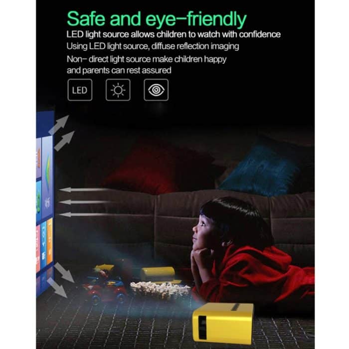 T500 1920x1080P 80 Lumen tragbarer Heimkino-LED-HD-Digitalprojektor, Without Remote Control & Adaptor, With Remote Control & Adaptor – Bild 8