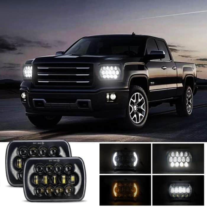 7 Zoll (5x7) / (7x6) H4 DC 9V-30V 30000LM 300W 8LEDS Auto-Quadrat-Form-LED-Scheinwerferlampen für Jeep Wrangler – Bild 2