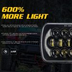 7 Zoll (5x7) / (7x6) H4 DC 9V-30V 30000LM 300W 8LEDS Auto-Quadrat-Form-LED-Scheinwerferlampen für Jeep Wrangler – Bild 7